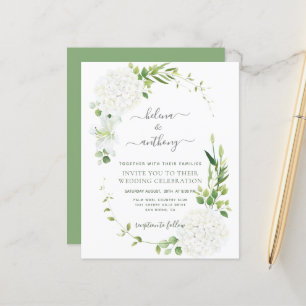 Lámina Invitación a bodas de bodas rusticas blancas
