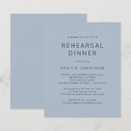 Lámina Invitación a bodas de cena de ensayo simple azul d