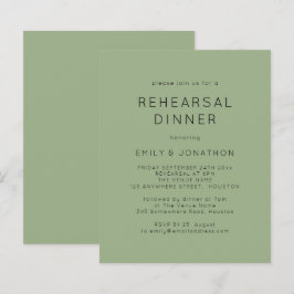 Lámina Invitación a bodas de cena de ensayo simple de sab