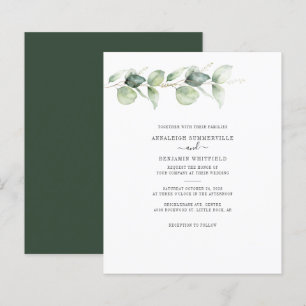 Lámina Invitación a bodas de ecología de eucalipto de pre