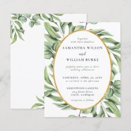 Lámina Invitación a bodas de ecología de eucalipto de pre