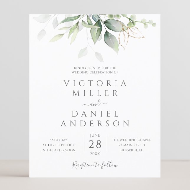 Lámina Invitación a bodas de ecología de eucalipto de pre (Subido por el creador)