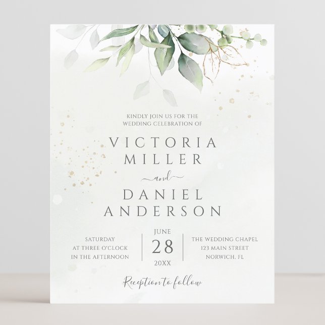 Lámina Invitación a bodas de ecología de eucalipto de pre (Subido por el creador)