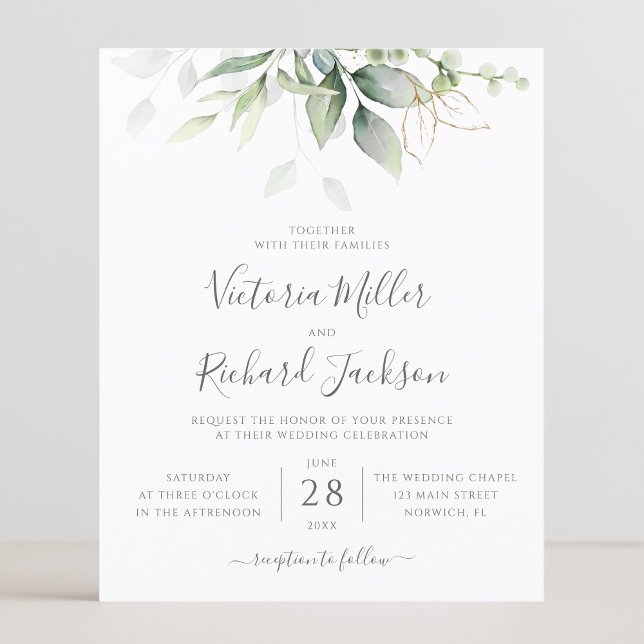 Lámina Invitación a bodas de ecología de eucalipto de pre (Subido por el creador)