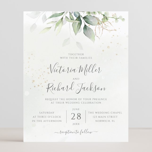 Lámina Invitación a bodas de ecología de eucalipto de pre (Subido por el creador)