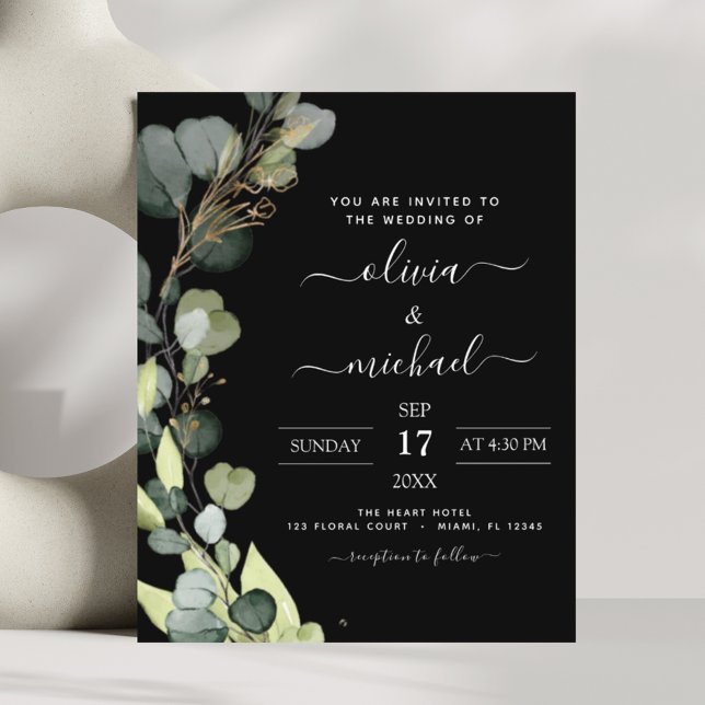 Lámina Invitación a bodas de ecología de eucalipto de pre (Subido por el creador)