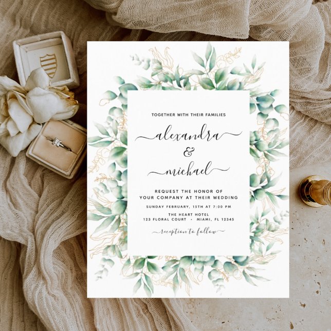 Lámina Invitación a bodas de ecología de eucalipto de pre (Subido por el creador)