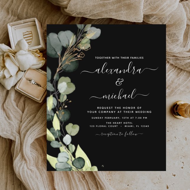 Lámina Invitación a bodas de ecología de eucalipto de pre (Subido por el creador)
