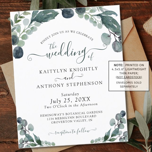 Lámina Invitación a bodas de ecología de eucalipto de pre (Subido por el creador)
