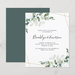 Lámina Invitación a bodas de ecología de eucalipto de pre