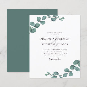 Lámina Invitación a bodas de ecología de eucalipto de pre