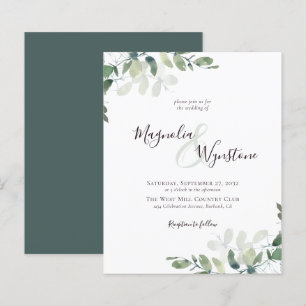 Lámina Invitación a bodas de ecología de eucalipto de pre