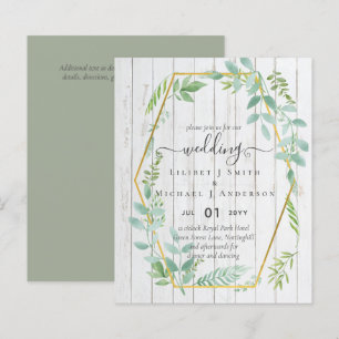 Lámina Invitación a bodas de ecología de presupuesto