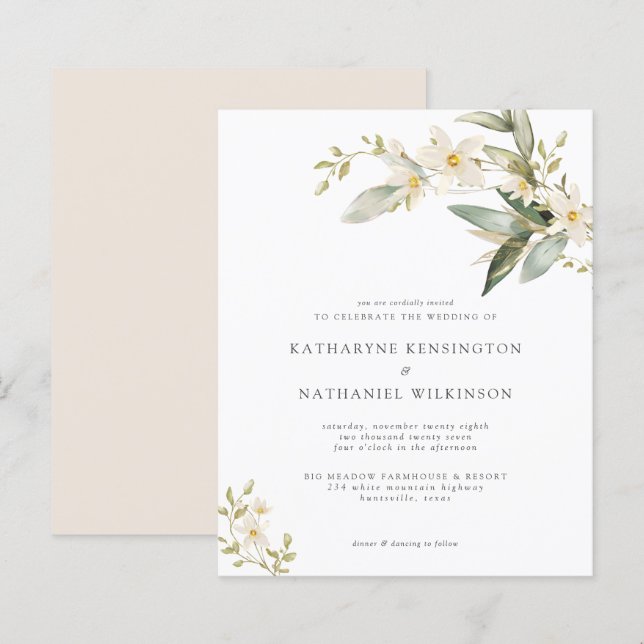 Lámina Invitación a bodas de ecologización de presupuesto (Anverso / Reverso)