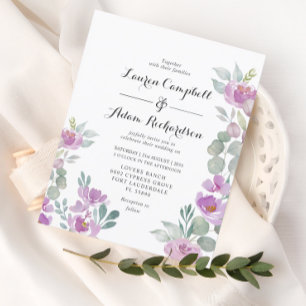 Lámina Invitación a bodas de eucalipto rosado Rubor con p