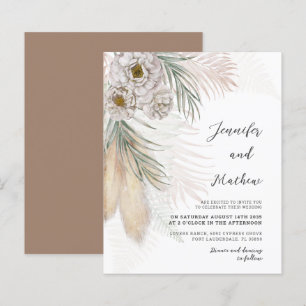 Lámina Invitación a bodas de hierba y flores de Pampas de