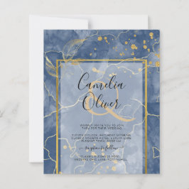Lámina Invitación a bodas de la Marina Azul de Oro Tinta 