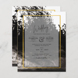 Lámina Invitación a bodas de LeahG Black Gold INK