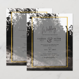 Lámina Invitación a bodas de LeahG Black Gold INK