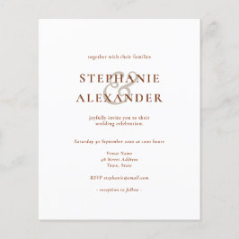 Lámina Invitación a bodas de texto simple de terracota de