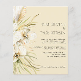 Lámina Invitación a bodas florida blanca y moderna