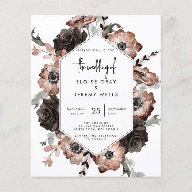Lámina Invitación a bodas góticas (Anverso)