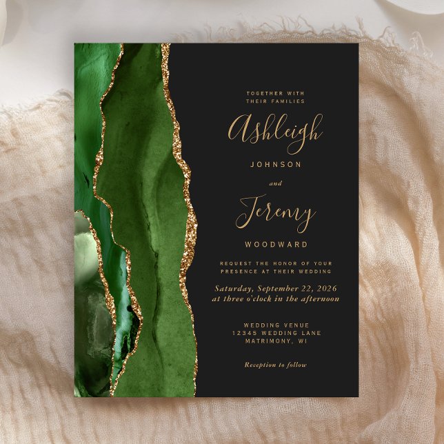 Lámina Invitación a bodas oscuras de oro verde de caza de (Subido por el creador)