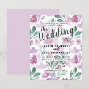 Lámina Invitación a Boho Purple Floral Wedding