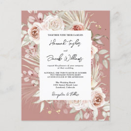 Lámina Invitación a Boho Wedding Rosa de Dusty Presupuest