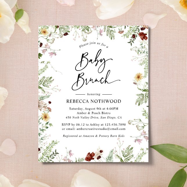 Lámina Invitación a Brunch Bebé para Flores Silvestres Ne (Subido por el creador)