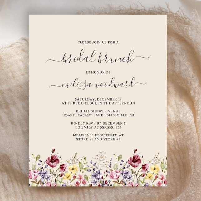Lámina Invitación a Brunch Bridal Boho Wildflowers del pr (Subido por el creador)