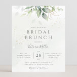 Lámina Invitación a Brunch Bridal Bridal de Eucalyptus Gr<br><div class="desc">Hermosa invitación al brunch nupcial con eucalipto acuarela y hojas de oro.</div>