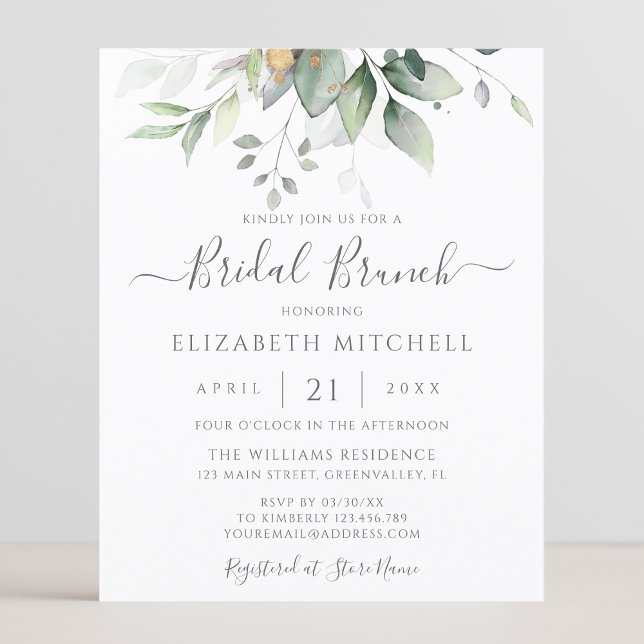 Lámina Invitación a Brunch Bridal Bridal de Eucalyptus Gr (Subido por el creador)