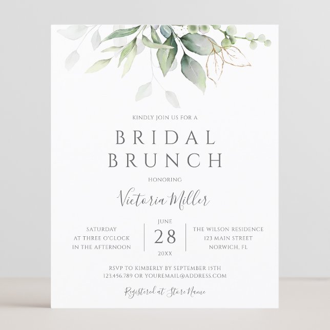 Lámina Invitación a Brunch Bridal Bridal de Eucalyptus Gr (Subido por el creador)