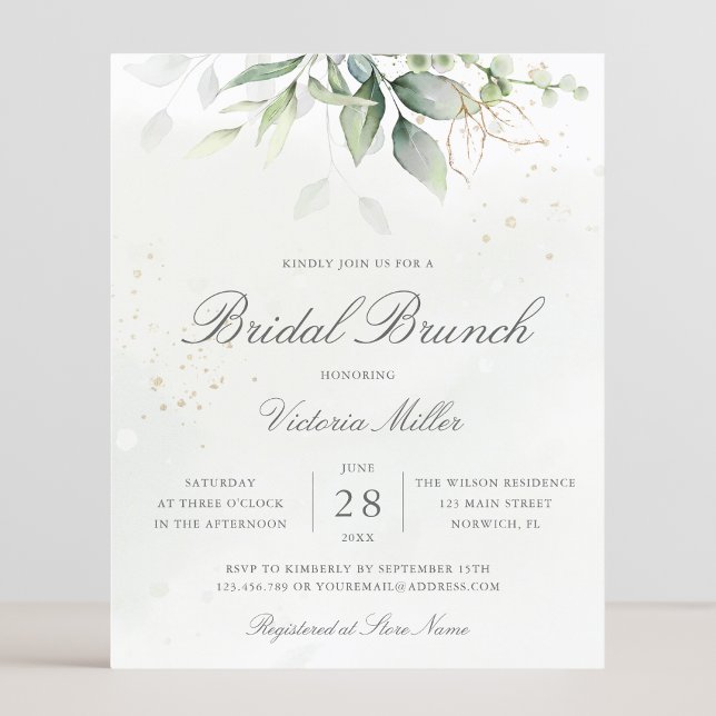 Lámina Invitación a Brunch Bridal Bridal de Eucalyptus Gr (Subido por el creador)