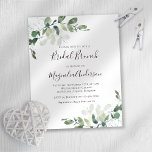 Lámina Invitación a Brunch Bridal de Eucalyptus de Presup<br><div class="desc">Invite a amigos y familiares a honrar a la futura novia con esta asequible invitación a un brunch con hojas de eucalipto a la acuarela.</div>