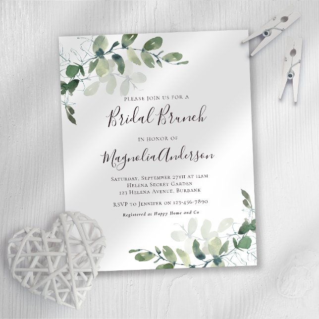 Lámina Invitación a Brunch Bridal de Eucalyptus de Presup (Subido por el creador)