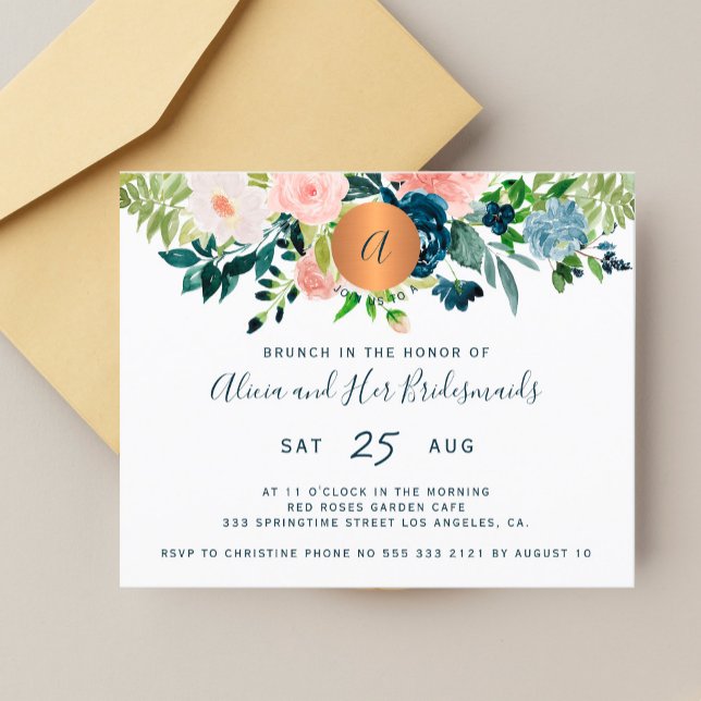 Lámina Invitación a brunch de damas de honor florales (Subido por el creador)