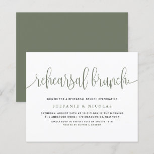Lámina Invitación a brunch de ensayo de caligrafía de Bon