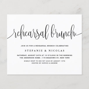 Lámina Invitación a brunch de ensayo de caligrafía de Bon
