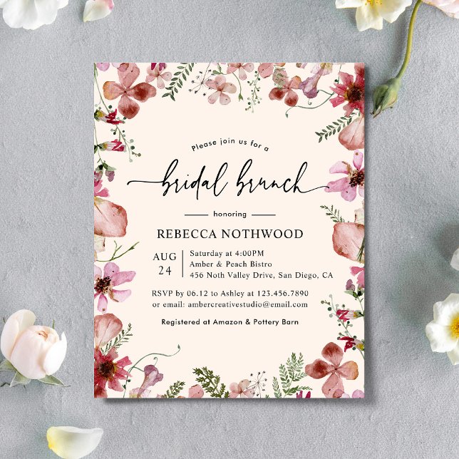 Lámina Invitación a brunch de novias con sabor a magenta  (Subido por el creador)