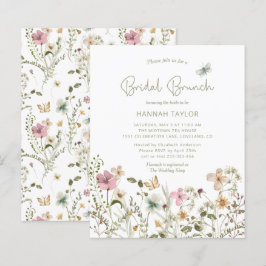 Lámina Invitación a brunch de novias floral con flores si