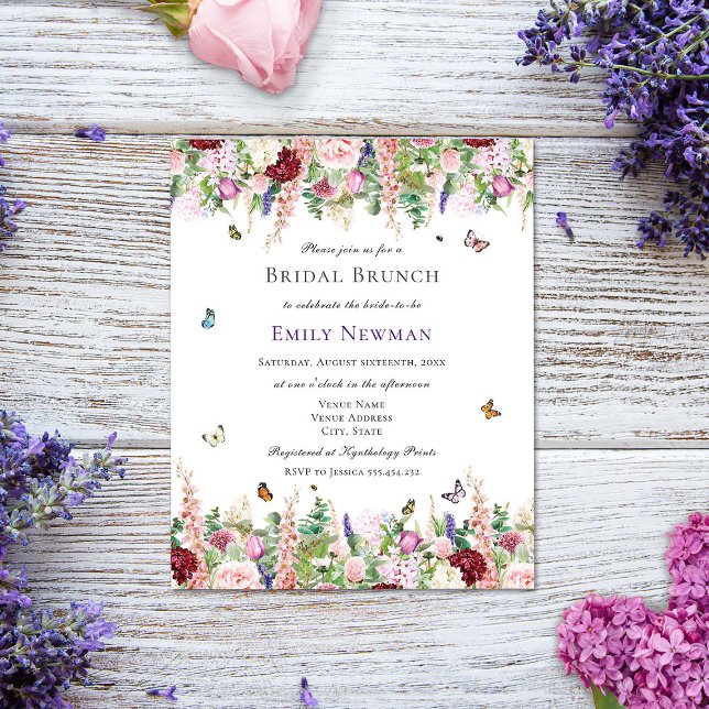 Lámina Invitación a Brunch de novias florales con presupu (Subido por el creador)