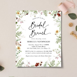 Lámina Invitación a brunch de novias florales en la natur