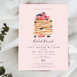 Lámina Invitación a brunch de novias para crepes de presu<br><div class="desc">Invitación a la ducha de novias de brunch rosado con presupuesto</div>