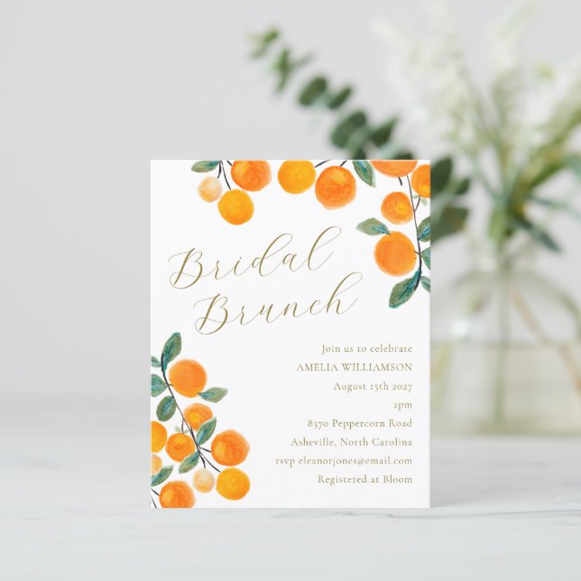 Lámina Invitación a brunch de novias para Naranjas de pre (Anverso de pie)