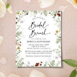 Lámina Invitación a Brunch de novias simple con flores si