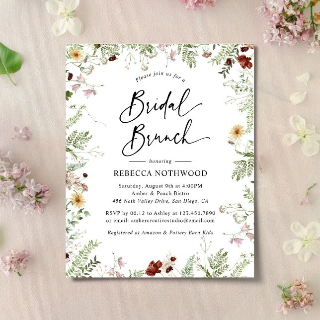 Lámina Invitación a Brunch de novias verde de presupuesto (Subido por el creador)