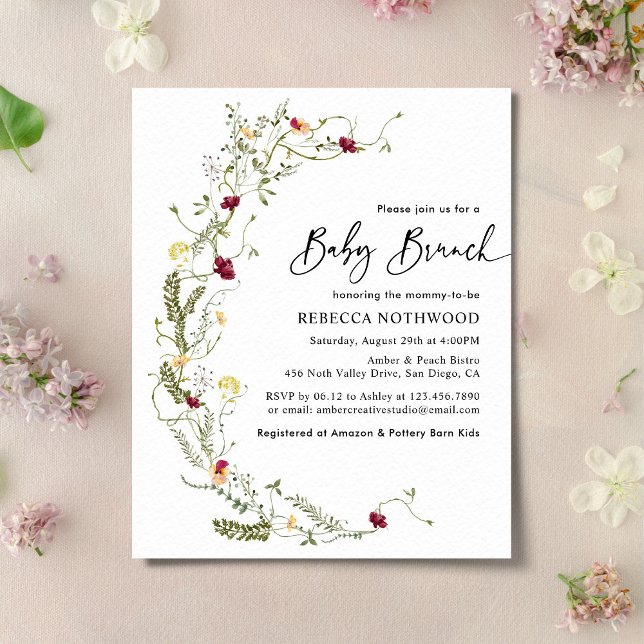 Lámina Invitación a Brunch del Boho de flores silvestres  (Subido por el creador)