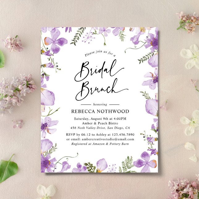 Lámina Invitación a brunch marrón púrpura moderno de pres (Subido por el creador)